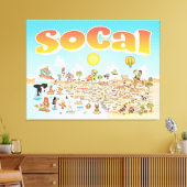 SoCal Cartoon Map Leinwanddruck (Insitu (Wohnzimmer))