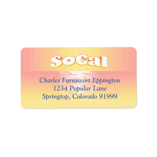 SoCal-Einstellung Adressaufkleber (Vorne)