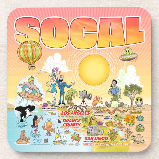 SoCal Getränkeuntersetzer (Vorderseite)