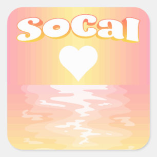 SoCal-Liebe Quadratischer Aufkleber