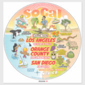 SoCal Paradise Custom-Cut Vinyl Sticker (Blatt)