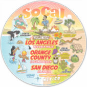 SoCal Paradise Custom-Cut Vinyl Sticker (Vorderseite)