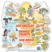 SoCal Paradise Custom-Cut Vinyl Sticker (Vorderseite)