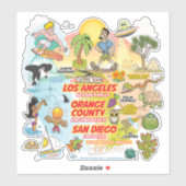 SoCal Paradise Custom-Cut Vinyl Sticker (Blatt)