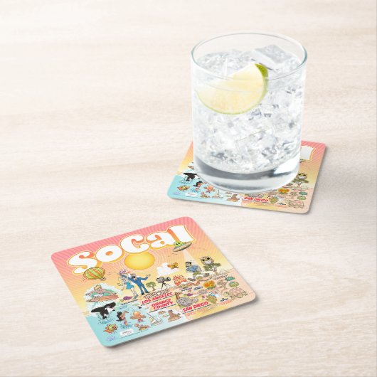 SoCal Rechteckiger Pappuntersetzer (Vor Ort)