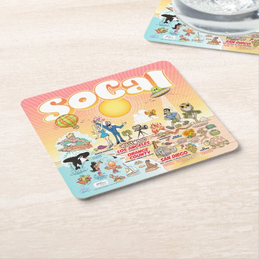SoCal Rechteckiger Pappuntersetzer (angewinkelt)