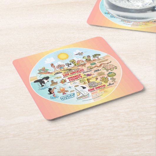 SoCal Rechteckiger Pappuntersetzer (angewinkelt)