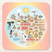 SoCal Rechteckiger Pappuntersetzer (Vorderseite)