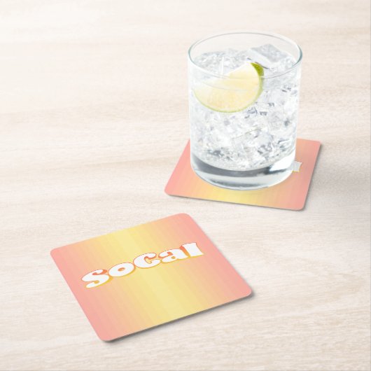 SoCal Rechteckiger Pappuntersetzer (Vor Ort)