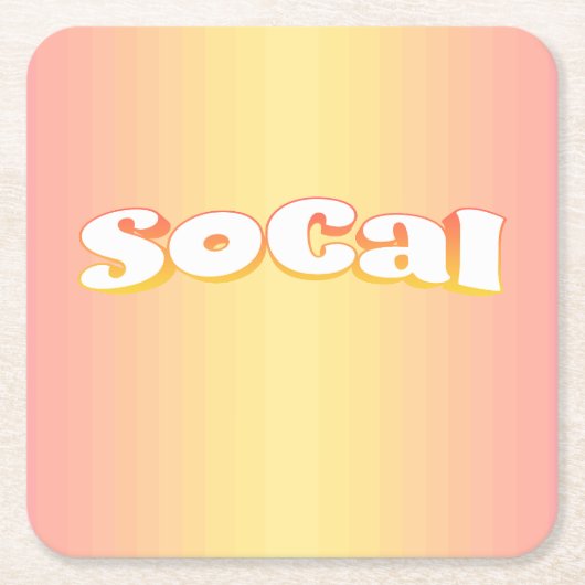 SoCal Rechteckiger Pappuntersetzer (Vorderseite)