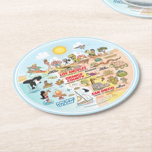 SoCal Runder Pappuntersetzer (Angewinkelt)