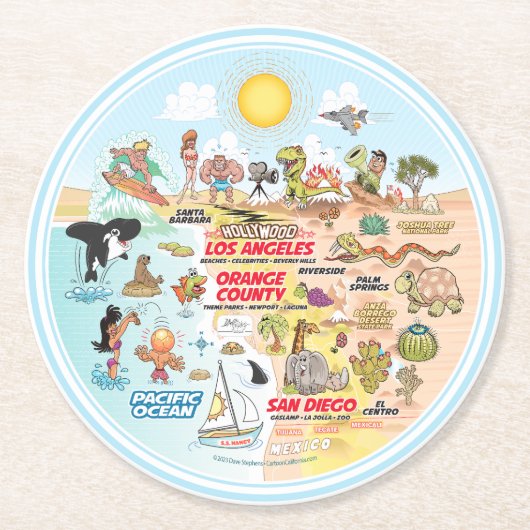 SoCal Runder Pappuntersetzer (Vorderseite)