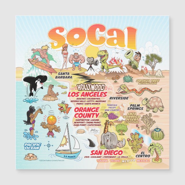 SoCal-Souvenir-Magnet Magnetkarte (Vorderseite)