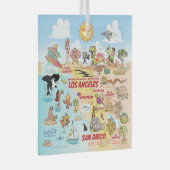 SoCal Square Ornament Aus Glas (Vorderseite Rechts)