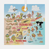 SoCal Square Ornament Aus Glas (Rückseite)