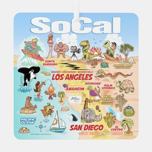 SoCal Square Ornament Aus Metall (Rückseite)