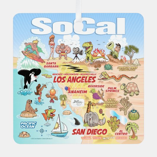 SoCal Square Ornament Aus Metall (Vorderseite)