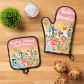 SoCal-Strandparadies Ofenhandschuh & Topflappen-Set (Oben Unten)
