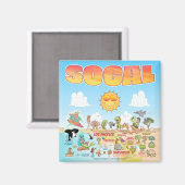SoCal Sunny Cartoon Magnet (Vorderseite/Rückseite)