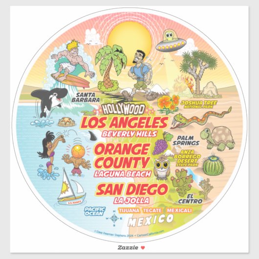 SoCal Sunset Aufkleber (Blatt)