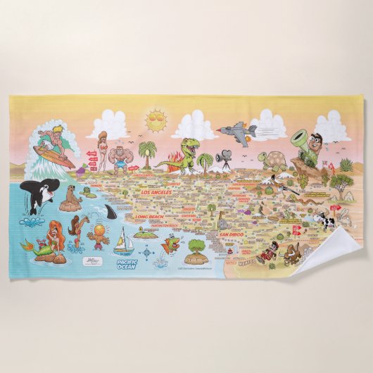 SoCal Sunset Beach Blanket Strandtuch (Vorderseite)