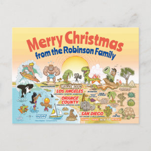 SoCal Sunset Custom Christmas Postkarte