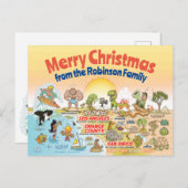 SoCal Sunset Custom Christmas Postkarte (Vorne/Hinten)