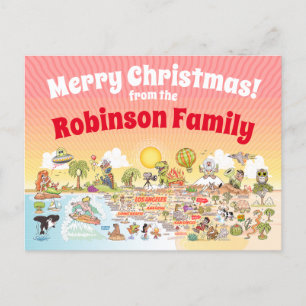 SoCal Sunset Custom Christmas Postkarte