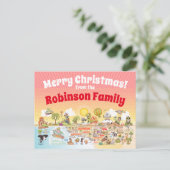 SoCal Sunset Custom Christmas Postkarte (Stehend Vorderseite)
