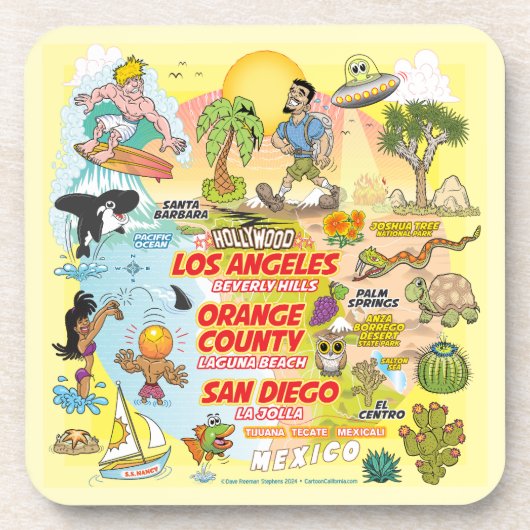 SoCal Sunset Getränkeuntersetzer (Vorderseite)