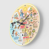 SoCal Sunset Große Wanduhr (Winkel)