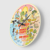 SoCal Sunset Große Wanduhr (Winkel)