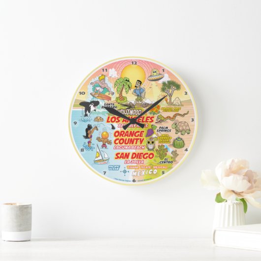 SoCal Sunset Große Wanduhr (Zuhause)