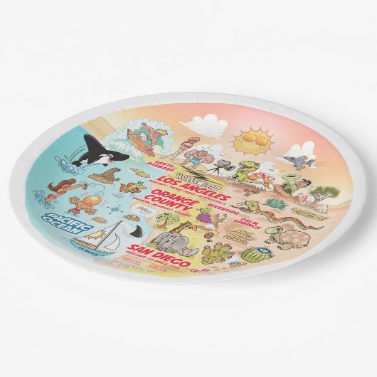 SoCal Sunset Plate Pappteller (Schrägansicht)