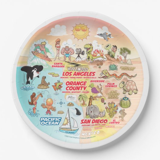 SoCal Sunset Plate Pappteller (Vorderseite)