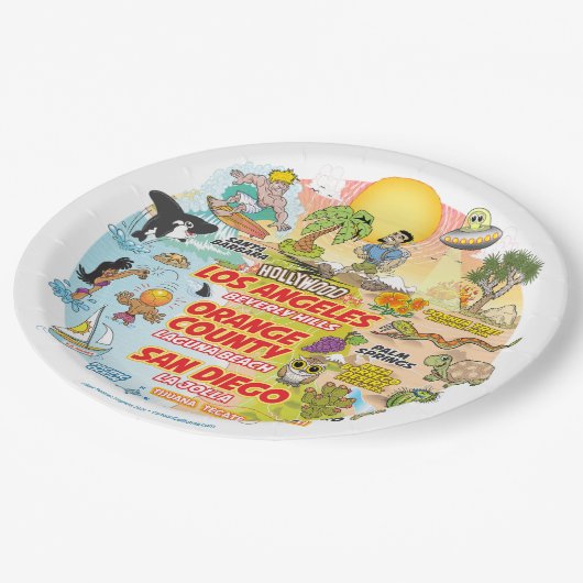 SoCal Sunset Plate Pappteller (Schrägansicht)