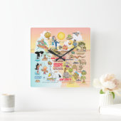 SoCal Sunset Quadratische Wanduhr (Zuhause)