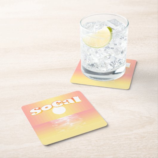 SoCal Sunset Rechteckiger Pappuntersetzer (Vor Ort)