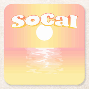 SoCal Sunset Rechteckiger Pappuntersetzer