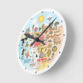 SoCal Sunset Runde Wanduhr (Winkel)