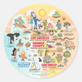 SoCal Sunset Runder Aufkleber