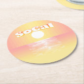 SoCal Sunset Runder Pappuntersetzer (Angewinkelt)