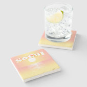 SoCal Sunset Steinuntersetzer (Seitenansicht)