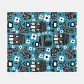 Socando Floral Birds Fleecedecke (Vorderseite (Horizontal))