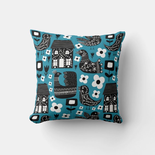 Socando Floral Birds Kissen (Vorderseite)