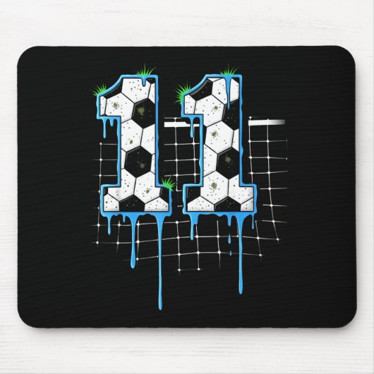 Soccer 11 Year Old Ice Cream Drip Youth 11th Birth Mousepad (Vorne)