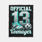 Soccer 13 Year Old Birthday Boy Thirteen Teenager Fleecedecke (Vorderseite)
