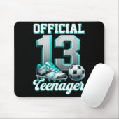 Soccer 13 Year Old Birthday Boy Thirteen Teenager Mousepad (Mit Mouse)