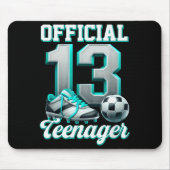 Soccer 13 Year Old Birthday Boy Thirteen Teenager Mousepad (Vorne)