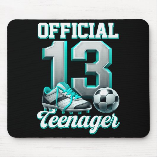 Soccer 13 Year Old Birthday Boy Thirteen Teenager Mousepad (Vorne)